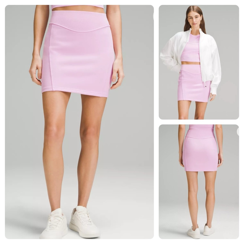Lululemon scuba HR mini skirt size small color vita pink